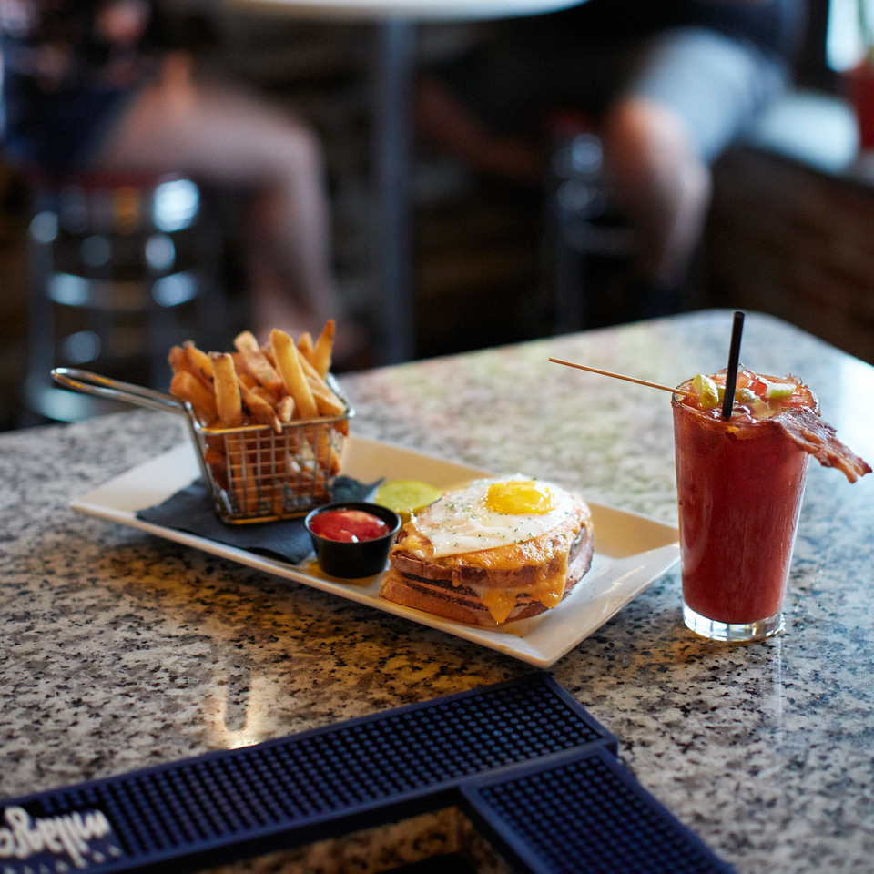 fries egg sandwich bloody mary